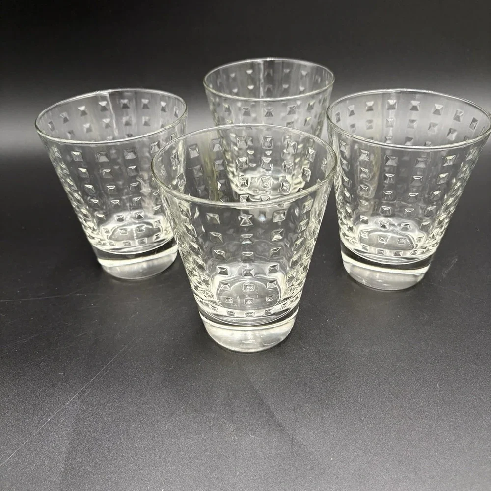 Rigolleau Noa Cuadrado Optic Squares Tumbler Glass 12 Oz Clear 4 3/4
